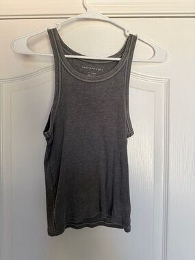 American Eagle Gray Ribbed Scoop Neck Tank
